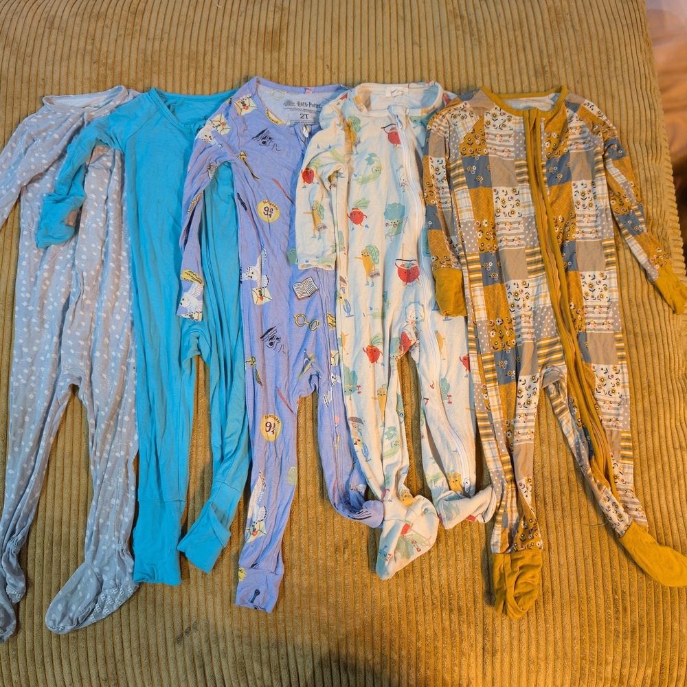 Kyte BABY Kids Pajama Set - Blue, Yellow, and Gray